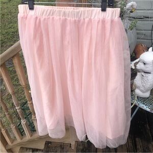 Joeoy Pale Pink Skirt Sz XL Sheer Tulle Layered Formal Cocktail Party Womens